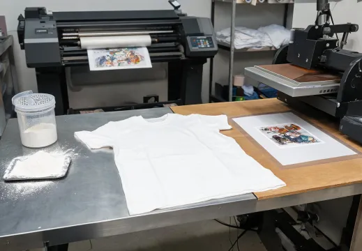 DTF apparel production using transfer film